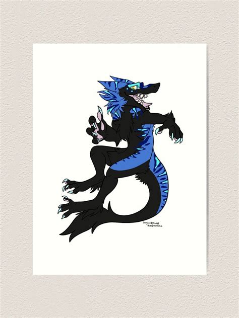 Crazy Blue Sergal Art Print For Sale By Yotomoco Redbubble