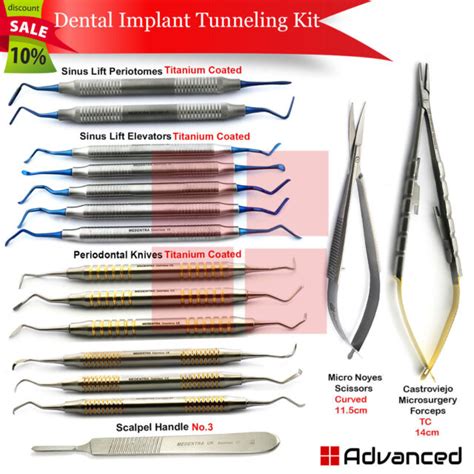 Professional Dental Implant Tunneling Kit Micro Surgery Tissue Gum Graft Knives Ebay