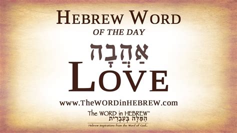 Love In Hebrew Hebrew Word Of The Day Youtube