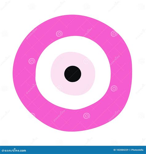 Pink Evil Eye Vector Symbol Of Protection Stock Vector Illustration
