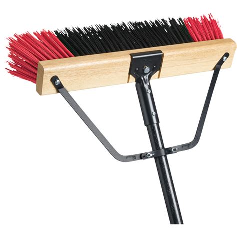 M2 Professional Ryno Push Broom With Braced Handle 24 Stiff Pvc