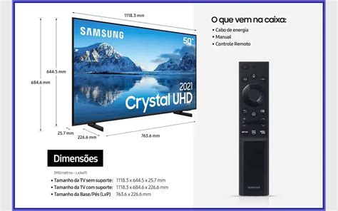 Ficha técnica do smart TV Samsung Crystal UHD 50 UN50AU8000