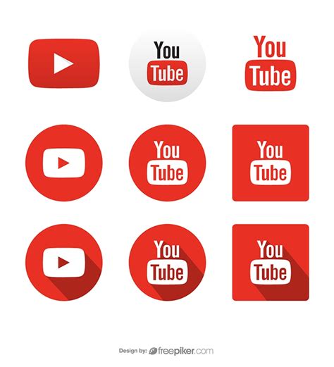 Freepiker Youtube Social Media Icons Vector Icons