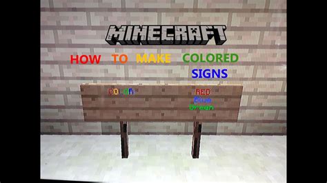 Minecraft Ps3xbox360 How To Make Coloured Signs No Mods Youtube