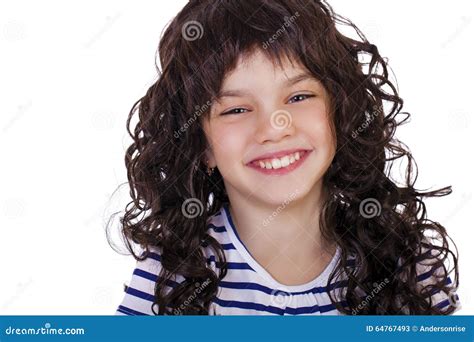 Portrait Of A Charming Little Girl Smiling At Camera Stock Image