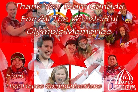 Thank You Team Canada For Al The Wonderful Olympic Memories