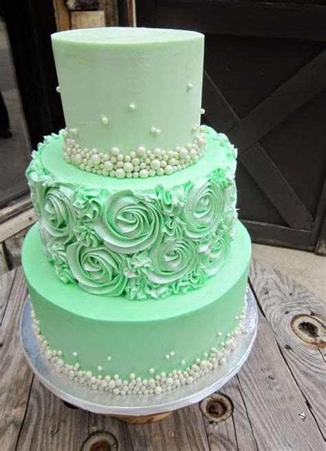 40 Adorable Green And Silver Wedding Cakes Mint Wedding Cake Silver