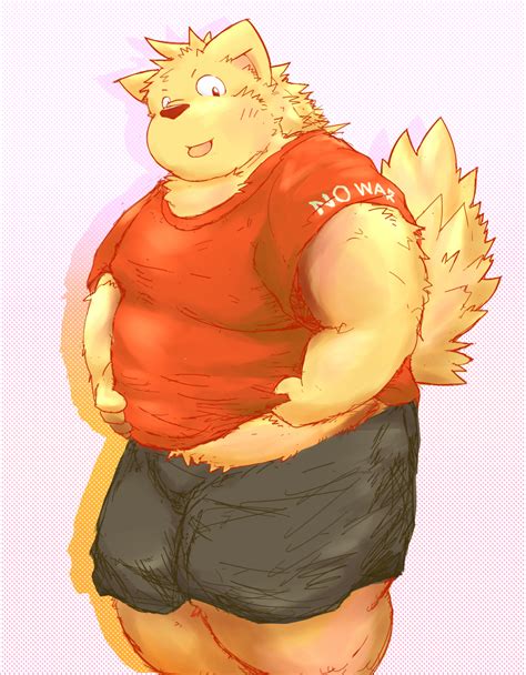 Furrybooru 2014 Anthro Belly Canid Canine Canis Clothing Domestic Dog