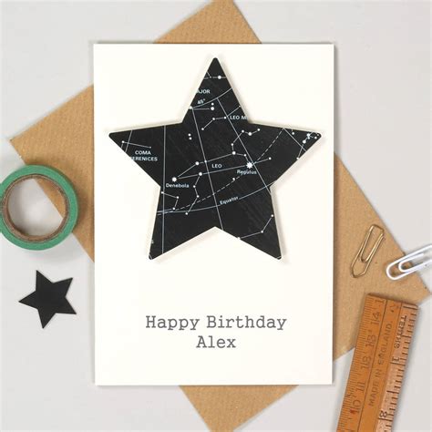 Personalised Space And Stars Birthday Card By Bombus
