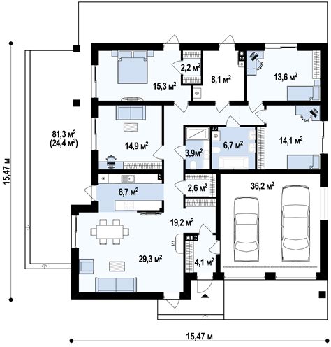 Z196 Практичный одноэтажный дом с четырьмя спальнями и гаражом. - Мой ...