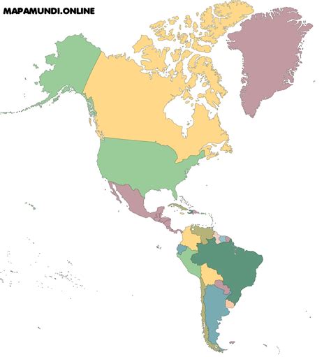 Lista Imagen De Fondo Mapa Del Continente Americano Sin Nombres Para Imprimir Lleno
