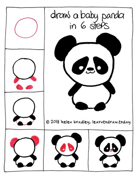 Learn To Draw A Cute Baby Panda In Six Steps Learn To Draw
