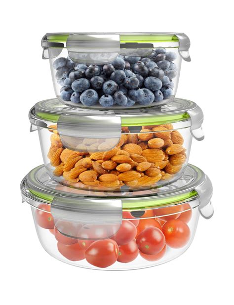 Classic Cuisine 6 Pc Glass Food Storage Containers With Snap On Lids Glass Food Storage