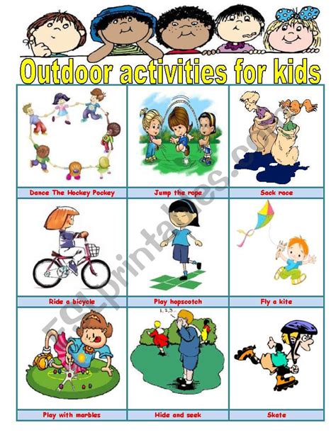 Printable Outdoor Activities Worksheets Printable Word Searches