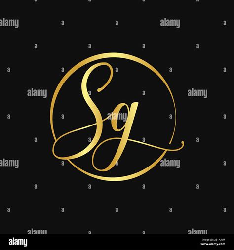 Initial Sg Letter Logo Design Vector Template Abstract Script Letter