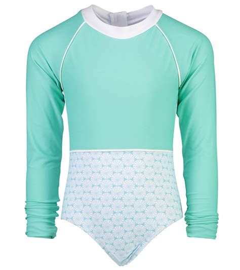 Snapper Rock Girls Oceania Sustainable Long Sleeve One Piece Swimsuit