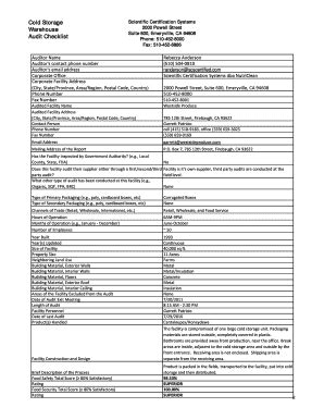 .inspection checklist template for ms word.use this home inspection checklist to write condition of every home item in detail.inspect the home. Fillable Online Cold Storage Warehouse Audit Checklist ...