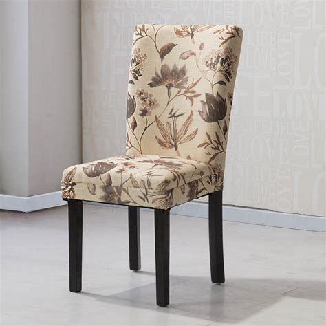 Upholstered dining chairs are often preferred because of the added comfort they offer. HLW Arbonni Brown Floral Modern Parson Chairs (Set of 2 ...