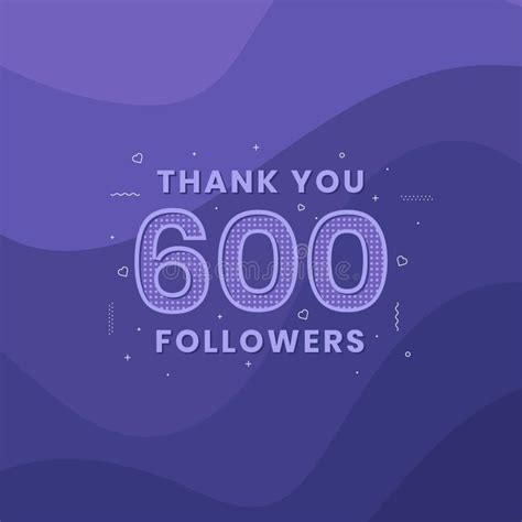 Thank You 600 Followers Greeting Card Template For Social Networks
