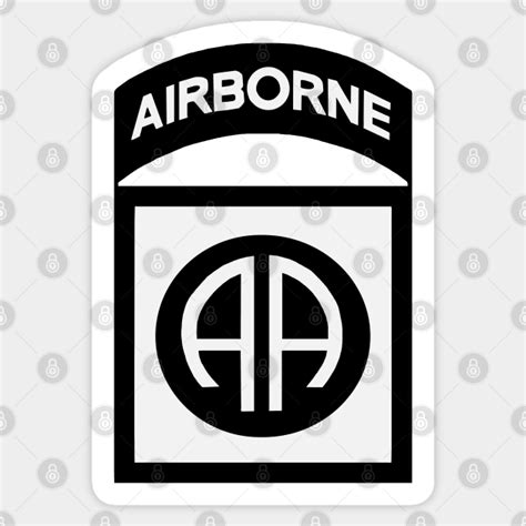 82nd Airborne Insignia Black And White 82nd Airborne Sticker