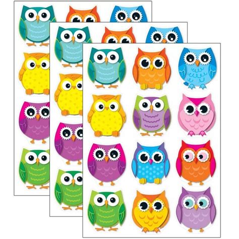 Carson Dellosa Education Colorful Owls Cut Outs 36 Per Pack 3 Packs