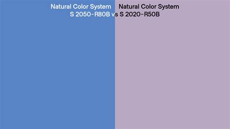 Natural Color System S 2050 R80b Vs S 2020 R50b Side By Side Comparison