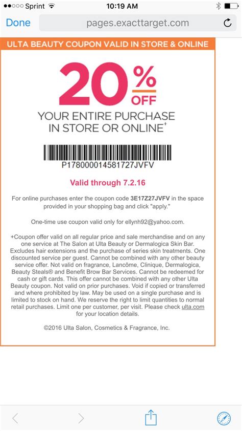Ulta Coupon Off Entire Purchase Beauty Coupons Shopping Coupons