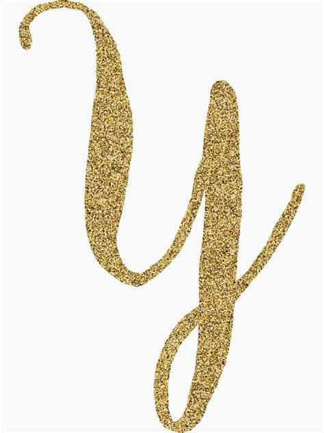 Letter Y Gold Glitter Initial Sticker For Sale By Mackenziemakes