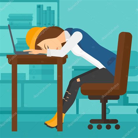 Woman Sleeping On Workplace Stock Vector Image By ©visualgeneration