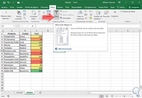 Ordenar Datos De Celdas Por Color Excel 2016 Solvetic