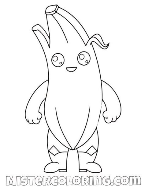 peely banana skin fortnite coloring page coloring pages  kids coloring pages fall