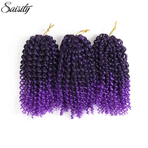 Saisity Synthetic Ombre Braiding Hair Marlybob Hair Extenison Crochet