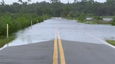 flooding closes volusia county road as tropical storm eta hovers near florida youtube