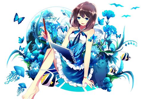 46 Blue Anime Wallpaper Wallpapersafari