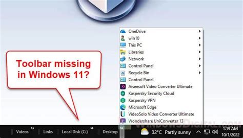 Taskbar Toolbar Missing In Windows 11 How To Bring It Back Toolbar