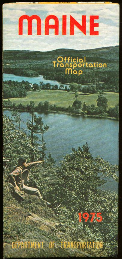 State Of Maine Official Road Transportation Map 1975