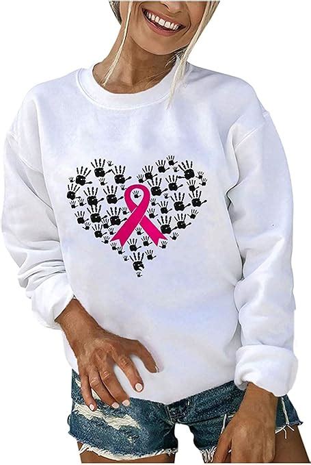 Breast Cancer Shirts For Women Long Sleeve Survivor Awareness T Shirt Blouses Faith Tops