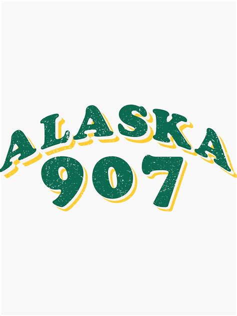 Alaska 907 Area Code Pride Sticker For Sale By Dudestudios Redbubble