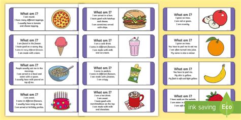 What Am I Food Themed Guessing Game Riddles For Kids