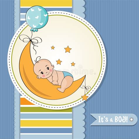 Baby Boy Shower Card Stock Vector Illustration Of Cartoon 163157199