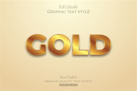 Premium Vector Gold Editable Text Style Effect