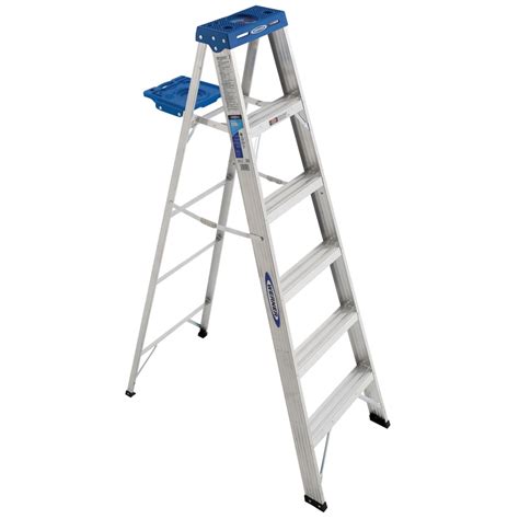 Werner 6 Ft Aluminum Type 1 250 Lbs Capacity Step Ladder At