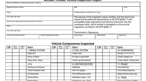 Dot Vehicle Inspection Forms Fill Out Printable Pdf Forms Online