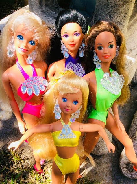 Sun Jewel Barbie Kira Teresa And Skipper 1990s Mermaid Barbie