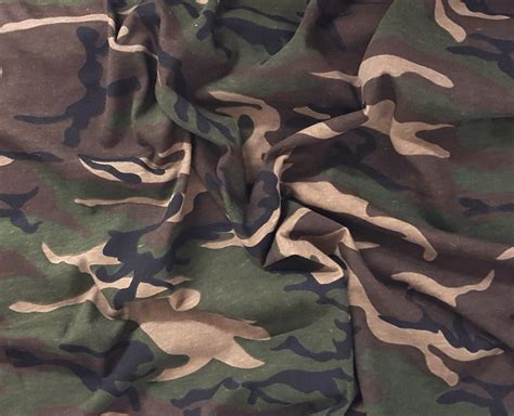 Camouflage Print Cotton Jersey Fabric By The Yard And Wholesale In Los