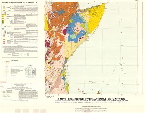 Geological Map Of Africa Sheet No 7 Carte Géologique De Lafrique