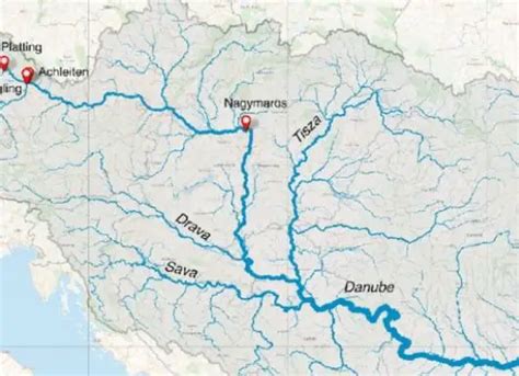 Danube River On World Map World Map Blank