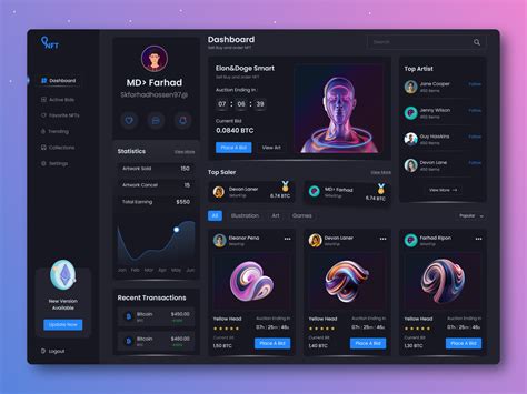 Nft Dashboard Ui Design By Sk Farhad 🔥 For Ito Team On Dribbble