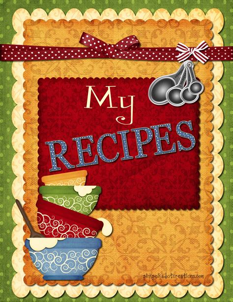 10 best images of free printable cookbook cover templates. Recipe Book Dividers - Pink Polka Dot Creations