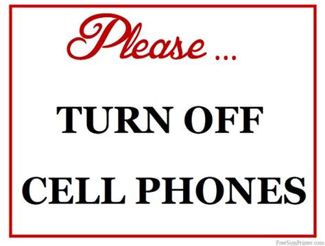 Printable Please Turn Off Cell Phones Sign Turn Ons Phone Off Sign